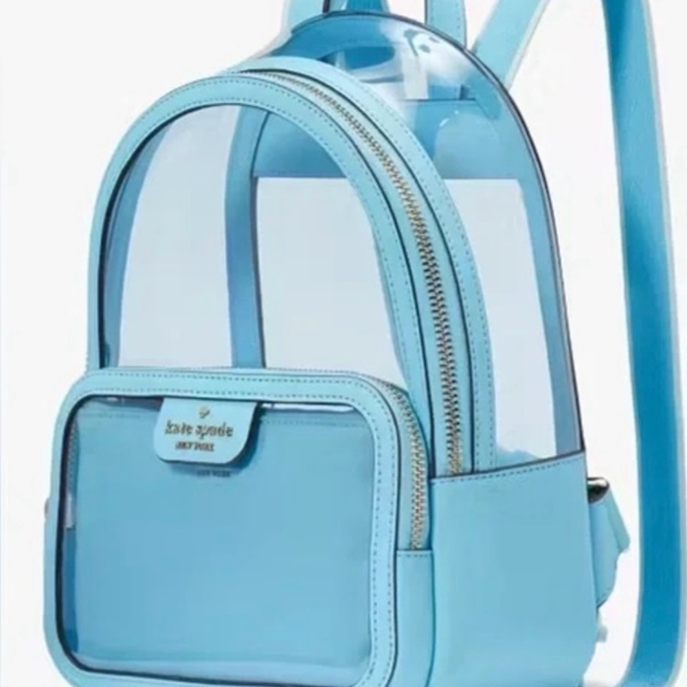 NWT Kate Spade Clare See Through Small Backpack 
Color Blue Agate Multi - Picture 3 of 8